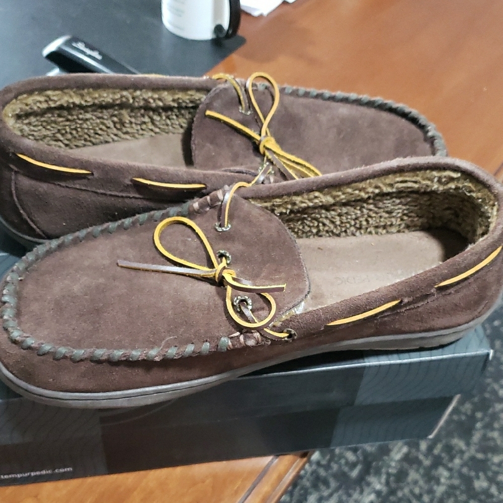 Brown Moccasin Slip-On Loafers with Plush Lining